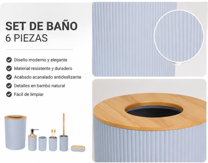 SET DE ACCESORIOS DE BAÑO PEQUEÑO X6