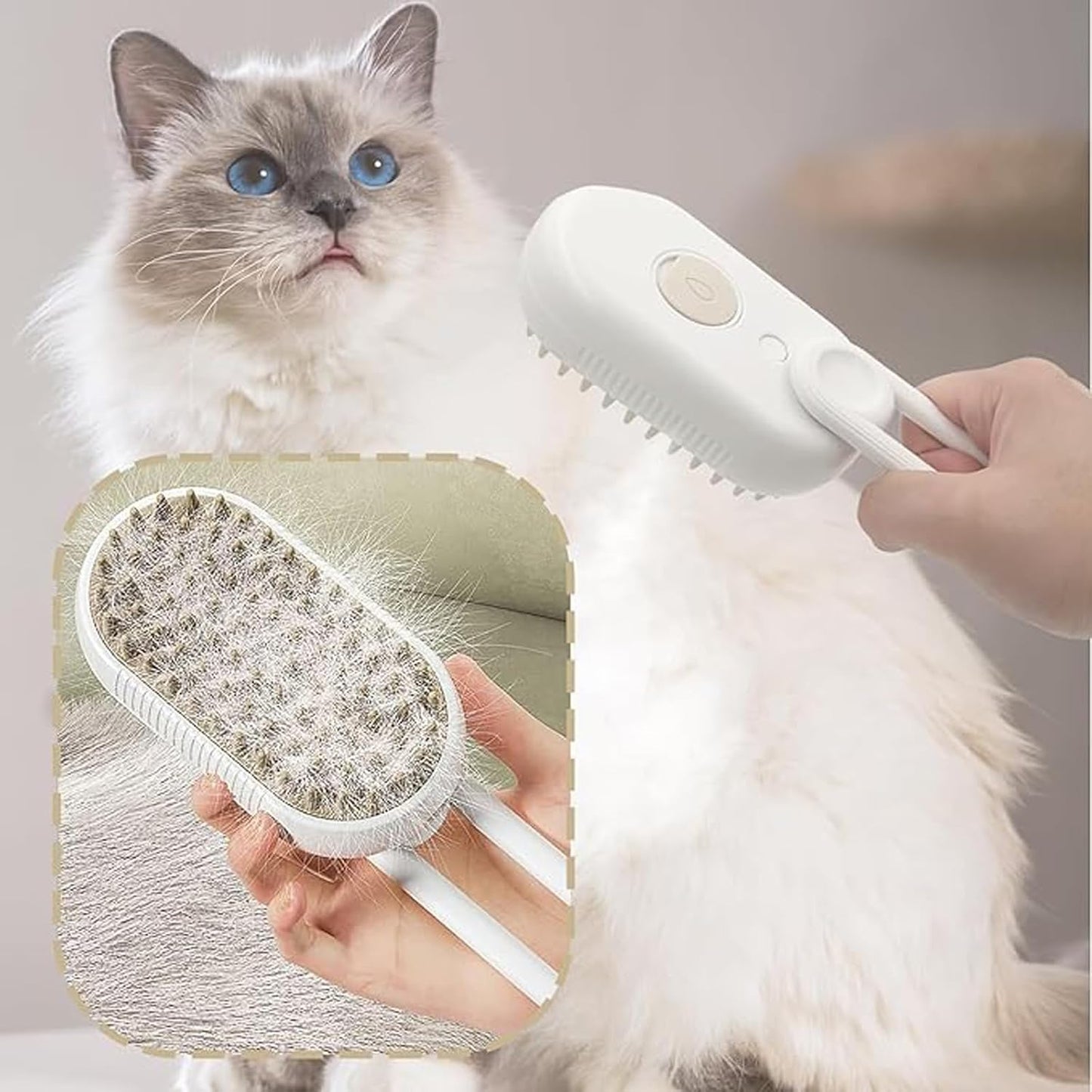 Cepillo Vapor Mascotas Pelaje Brillante