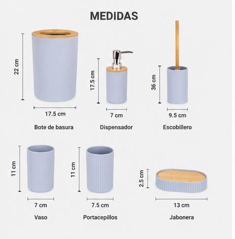 SET DE ACCESORIOS DE BAÑO PEQUEÑO X6